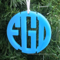 Color Acrylic Circle Christmas Ornament Monogram Acrylic